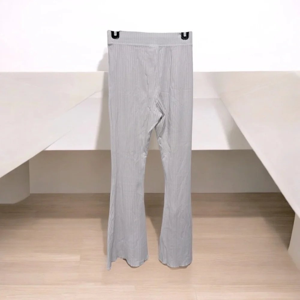 Nike Women's Sportswear High Waisted Ribbed Jersey Pants Ligtht Gray Small - Picture 5 of 10